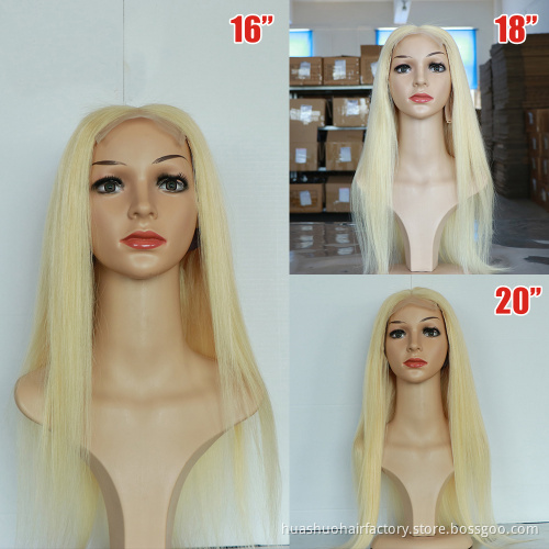 Huashuo Mink Brazilian Human Hair Wig Virgin Blonde 613 Lace Front Wig